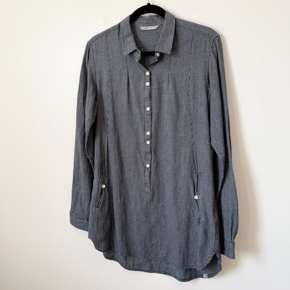 Horny Toad Organic Cotton Mixologist Tunic Top Blue Button Pullover Womens Small - Picture 4 of 12